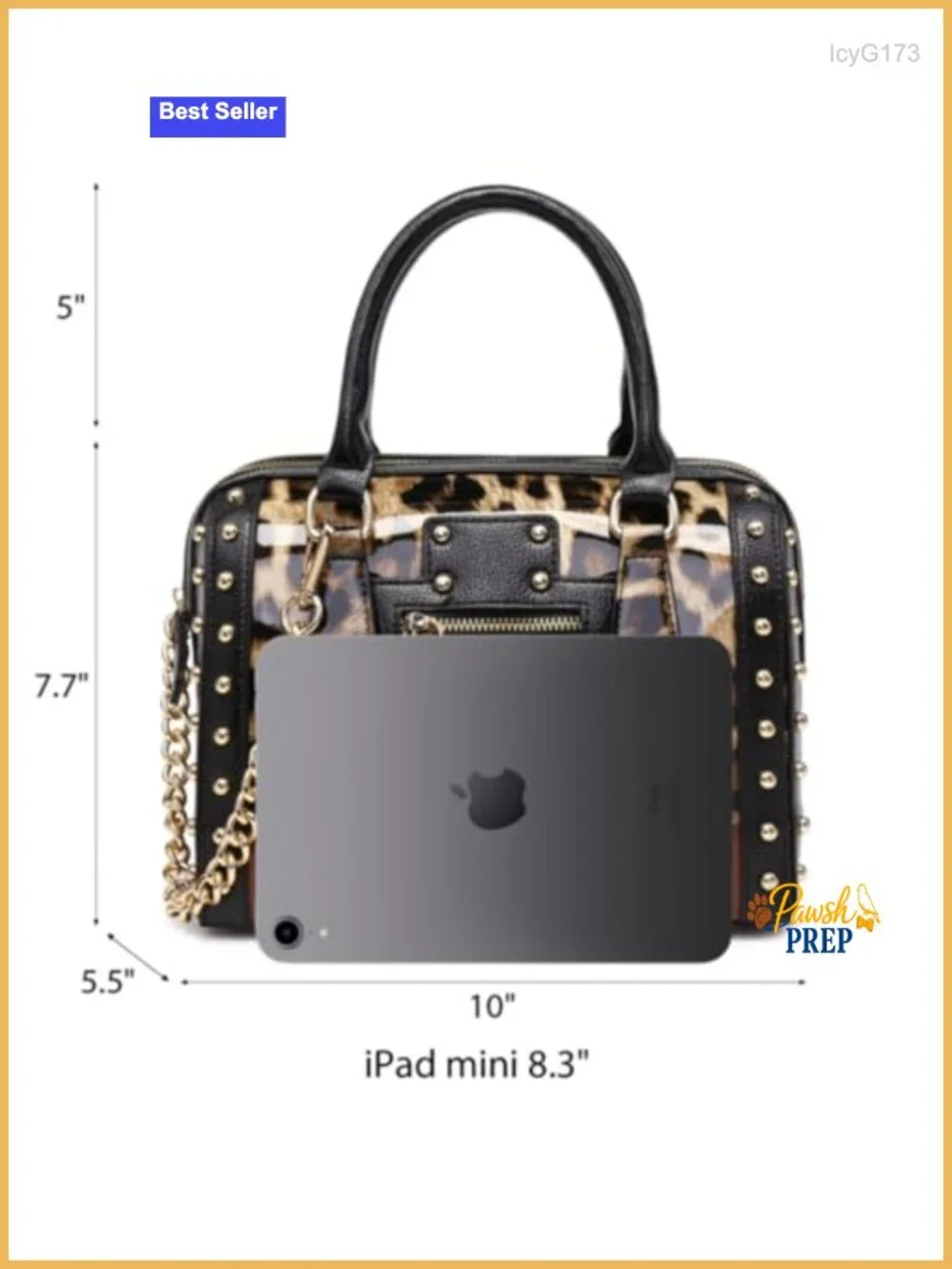 Barrel Shape Patent Faux Leather Handbag with Rivet Decoration Top Handle